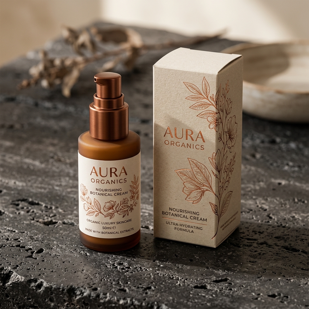 Crimson Studio Luxury Organic Packaging Mockup